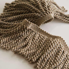 Load image into Gallery viewer, 4.75" Wide Taupe Tan Teal Tassel Bullion Fringe Trim