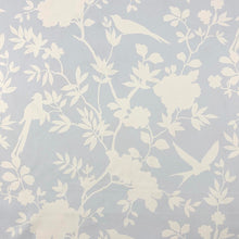 Load image into Gallery viewer, Sky Blue White  Floral Cotton Sateen Upholstery Drapery Fabric