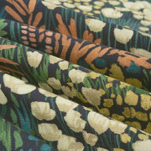 Load image into Gallery viewer, Cotton Indigo Blue Cream Beige Red Floral Upholstery Drapery Fabric