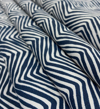 Load image into Gallery viewer, Petite Zig Zag Quadrille China Seas Alan Campbell Navy Blue Suncloth Outdoor Fabric STA 5066