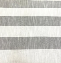 Load image into Gallery viewer, Bella Dura Bay Graphite Water Stain Resistant Indoor Outdoor White Grey Stripe Upholstery Fabric STA 5202