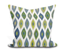 Load image into Gallery viewer, Custom Pillow Cover in Thibaut Beliza in Bermuda and Kiwi - One Side