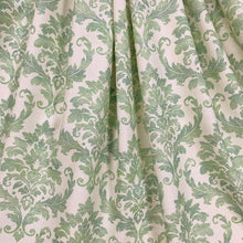 Load image into Gallery viewer, Cotton Ivory Green Damask Print Upholstery Drapery Fabric