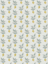 Load image into Gallery viewer, Cotton Cream Blue Grey Mustard Yellow Radish Floral Drapery Fabric FB