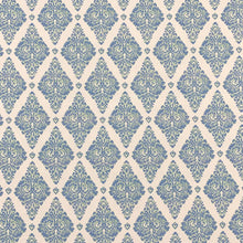 Load image into Gallery viewer, Cotton White Blue Green Diamond Upholstery Drapery Fabric