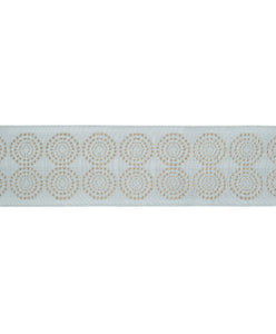 2.5" Wide Aqua Blue Beige Geometric Drapery Tape Trim