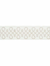 Load image into Gallery viewer, 3.12&quot; Wide Off White Ivory Embroidered Geometric Drapery Tape Trim