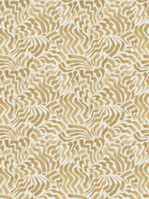 Load image into Gallery viewer, Linen Cotton White Brown Mustard Abstract Upholstery Drapery Fabric