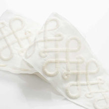 Load image into Gallery viewer, 3.12&quot; Wide Off White Ivory Embroidered Geometric Drapery Tape Trim
