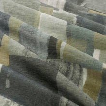 Load image into Gallery viewer, Off White Grey Ochre Olive Green Abstract Velvet Upholstery Fabric