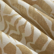 Load image into Gallery viewer, Linen Cotton White Brown Mustard Abstract Upholstery Drapery Fabric