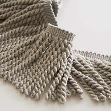Load image into Gallery viewer, 4.75&quot; Wide Silver Grey Tassel Bullion Fringe Trim