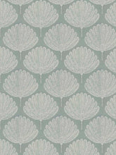 Load image into Gallery viewer, Seafoam Green Off White Fan Leaf Botanical Upholstery Fabric