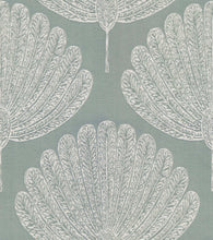 Load image into Gallery viewer, Seafoam Green Off White Fan Leaf Botanical Upholstery Fabric