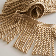 Load image into Gallery viewer, 4.75" Wide Golden Beige Tassel Bullion Fringe Trim
