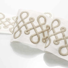 Load image into Gallery viewer, 3.12&quot; Wide Off White Taupe Embroidered Geometric Drapery Tape Trim