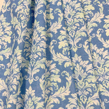 Load image into Gallery viewer, Cotton Turquoise Blue Green White Damask Print Upholstery Drapery Fabric