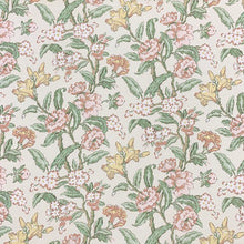Load image into Gallery viewer, Linen Cotton Beige Blush Green Floral Upholstery Drapery Fabric