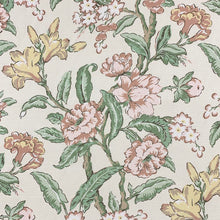 Load image into Gallery viewer, Linen Cotton Beige Blush Green Floral Upholstery Drapery Fabric