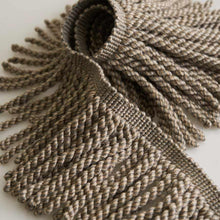 Load image into Gallery viewer, 4.75" Wide Brown Taupe Tassel Bullion Fringe Trim
