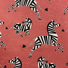 Load image into Gallery viewer, Pink Black White Zebra Animal Pattern Velvet Upholstery Drapery Fabric