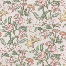 Load image into Gallery viewer, Linen Cotton Beige Blush Green Floral Upholstery Drapery Fabric