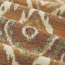 Load image into Gallery viewer, Beige Rusty Orange Teal Ikat Medallion Upholstery Fabric