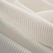 Load image into Gallery viewer, 118” Wide Semi Sheer Milky White Fine Stripe Drapery Fabric FB