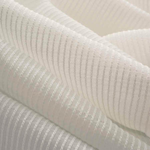 118” Wide Semi Sheer Milky White Fine Stripe Drapery Fabric FB