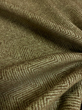 Load image into Gallery viewer, Designer Water &amp; Stain Resistant Seafoam Green Olive Herringbone Chenille Upholstery Fabric WHS 4625