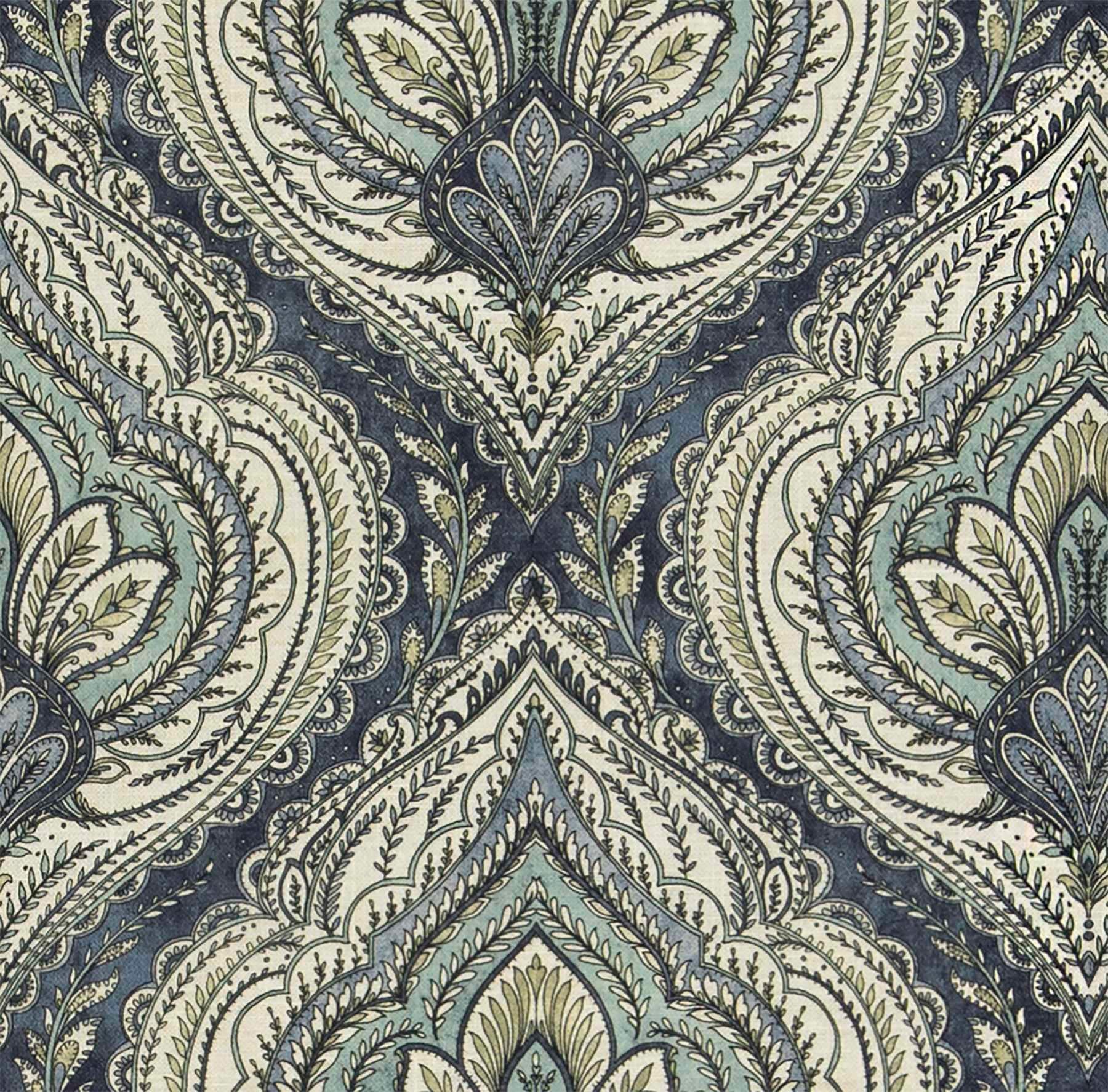 Navy Blue Cream Paisley Damask cheapest Upholstery Drapery Fabric CB700-387