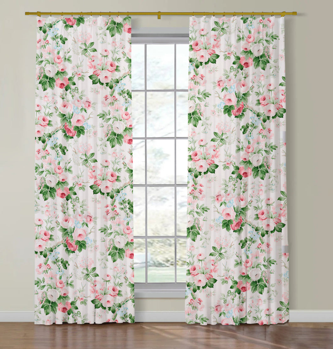 Schumacher Nancy Floral Side Drapery Panels