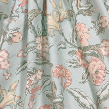 Load image into Gallery viewer, Linen Cotton Aqua Blue Yellow Beige Blush Green Floral Upholstery Drapery Fabric