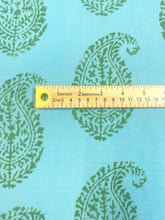 Load image into Gallery viewer, 1.6 Yard Peter Dunham Kashmir Paisley Blue Green Outdoor Upholstery Drapery Fabric WHS 5093