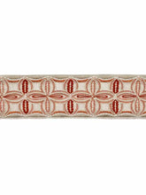 Load image into Gallery viewer, 3.25" Wide Oatmeal Ivory Coral Red Taupe Embroidered Floral Drapery Tape Trim