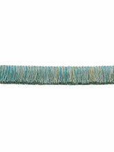 Load image into Gallery viewer, 2" Wide Aqua Blue Teal Cream Beige Brush Upholstery Fringe Trim