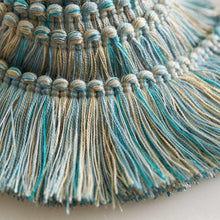 Load image into Gallery viewer, 2" Wide Aqua Blue Teal Cream Beige Brush Upholstery Fringe Trim