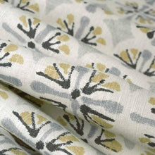 Load image into Gallery viewer, Stain Resistant Linen Rayon Ivory Grey Mustard Black Upholstery Drapery Fabric