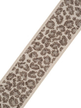 Load image into Gallery viewer, 2.25&quot; Taupe Grey Beige Animal Pattern Cheetah Drapery Tape Trim