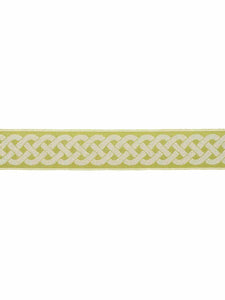 2" Wide Chartreuse Green Yellow Ivory Geometric Braid Drapery Tape Trim