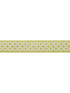2" Wide Chartreuse Green Yellow Ivory Geometric Braid Drapery Tape Trim