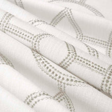 Load image into Gallery viewer, Ivory Grey Embroidered Geometric Drapery Fabric