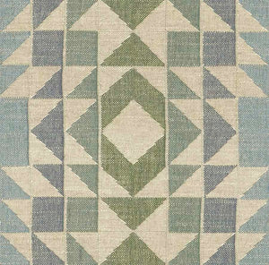 Beige Green Teal Blue Geometric Matelasse Upholstery Fabric