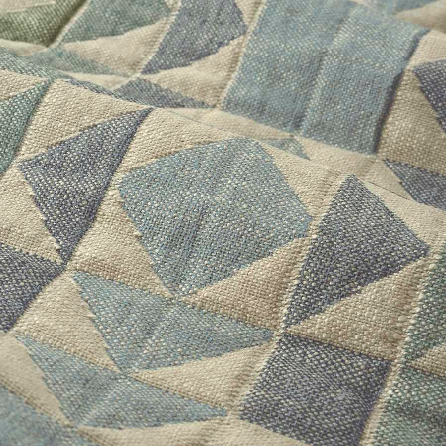 Beige Green Teal Blue Geometric Matelasse Upholstery Fabric