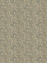 Load image into Gallery viewer, Beige Aqua Seafoam Green Mustard Brown Paisley Upholstery Fabric