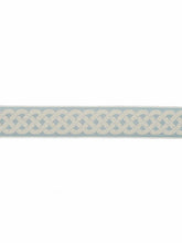 Load image into Gallery viewer, 2&quot; Wide Aqua Blue Ivory Geometric Braid Drapery Tape Trim