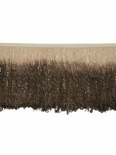 Load image into Gallery viewer, 6" Wide Cotton Cream Beige Brown Ombre Tassel Fringe Trim