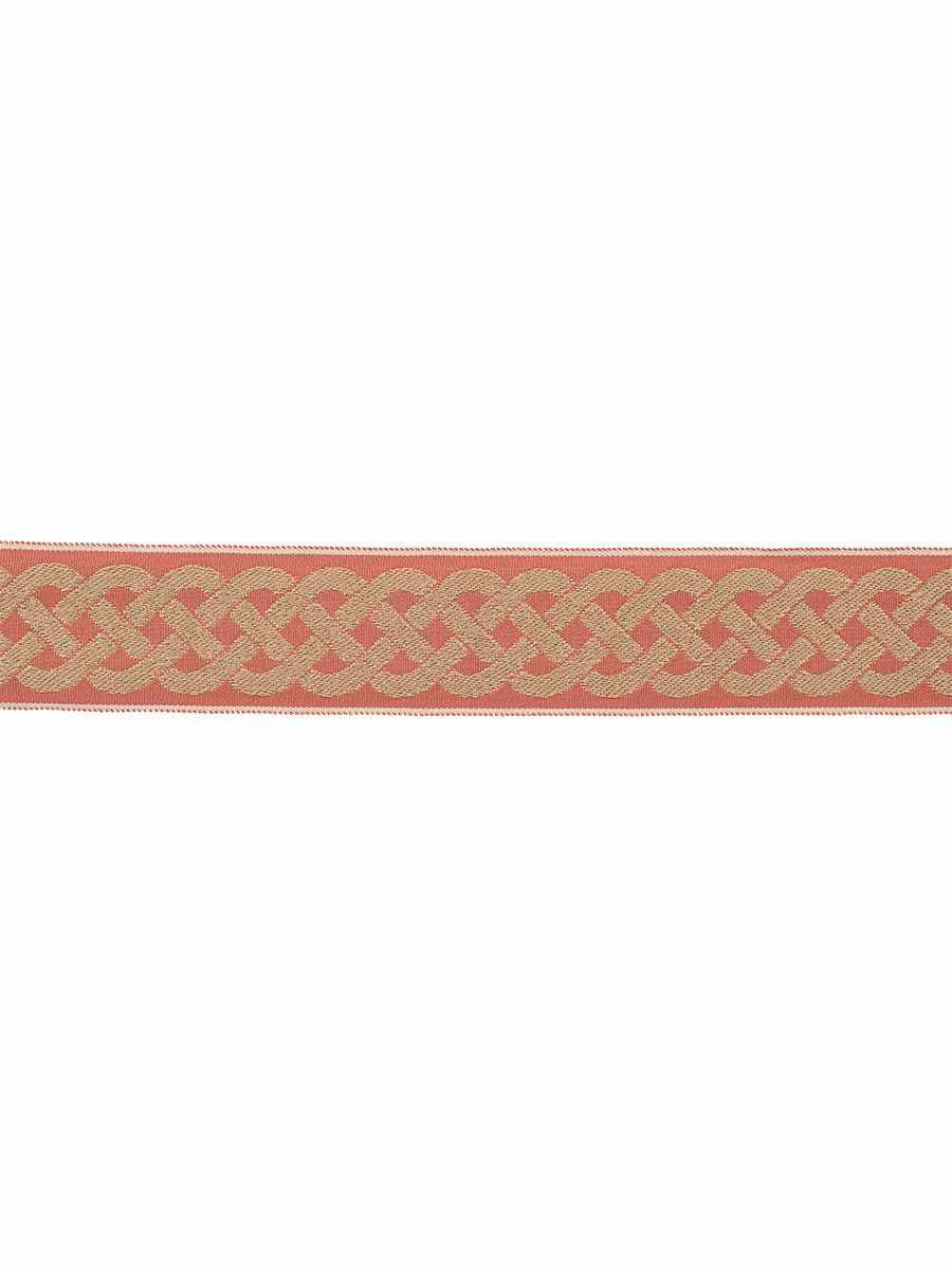 2" Wide Coral Beige Geometric Braid Drapery Tape Trim