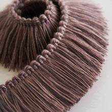Load image into Gallery viewer, 2" Wide Heather Lavender Purple Brush Upholstery Fringe Trim