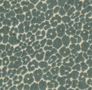 Seafoam Green Beige Cheetah Animal Pattern Cut Velvet Upholstery Fabric